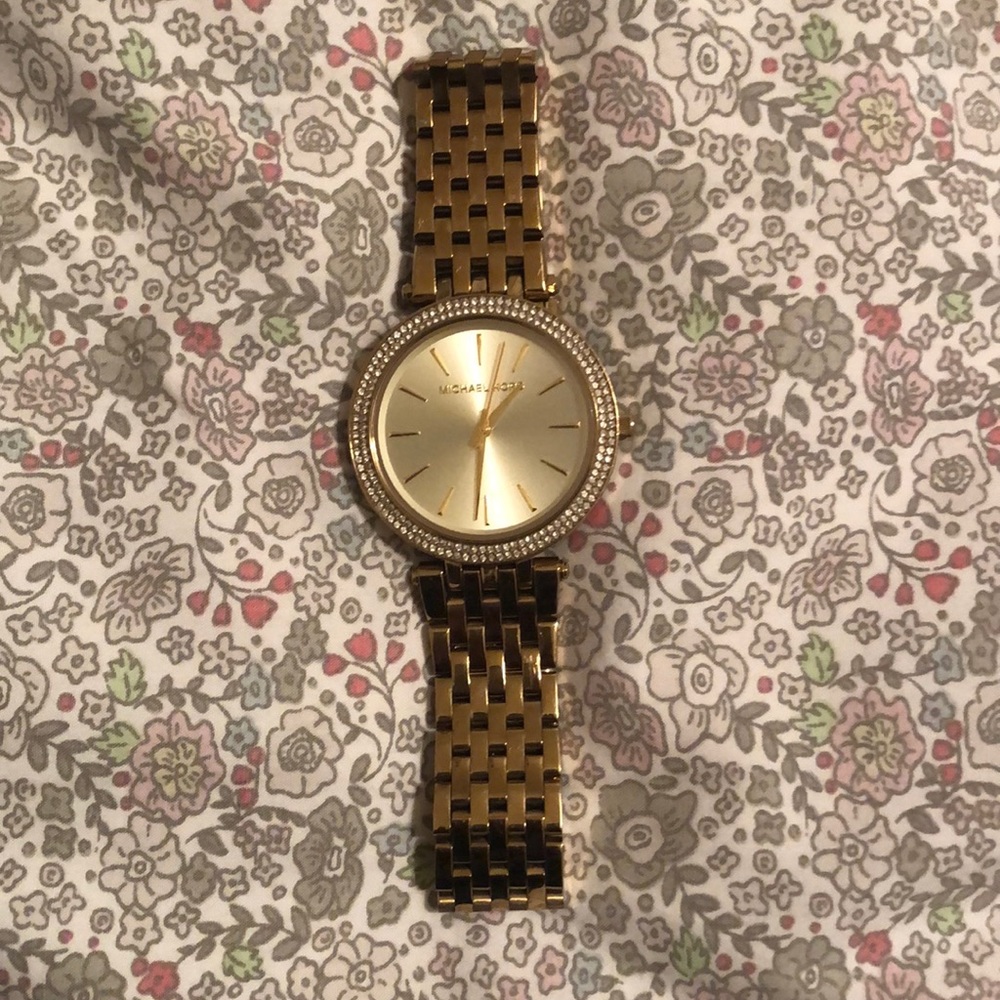 MICHAEL KORS- Darci Gold Dial Crystal Pave Bezel